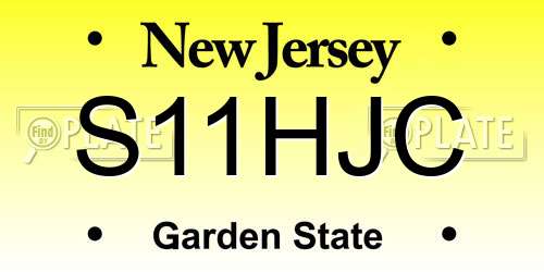 S11HJC New Jersey License Plate