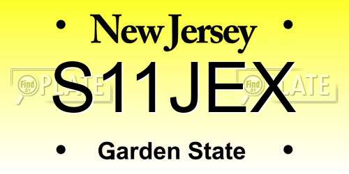 S11JEX New Jersey License Plate