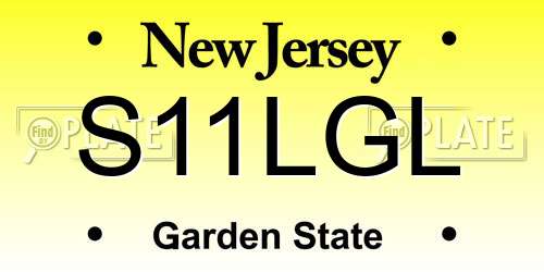 S11LGL New Jersey License Plate