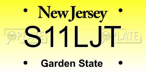 S11LJT New Jersey License Plate