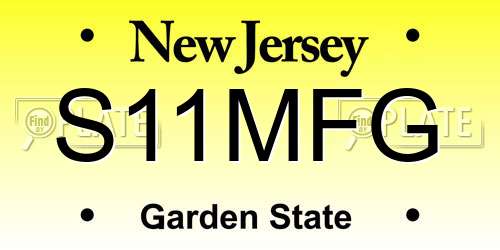 S11MFG New Jersey License Plate