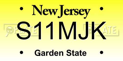 S11MJK New Jersey License Plate