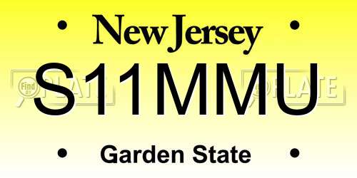 S11MMU New Jersey License Plate