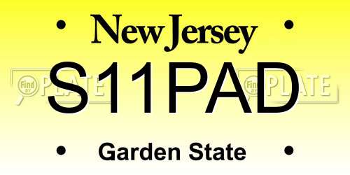 S11PAD New Jersey License Plate