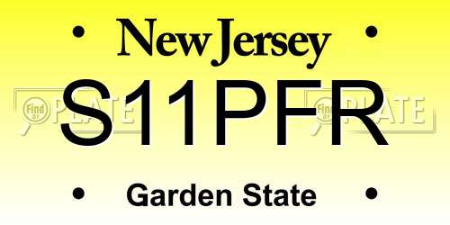 S11PFR New Jersey License Plate