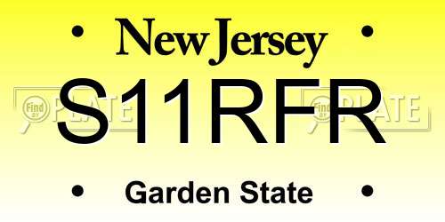 S11RFR New Jersey License Plate