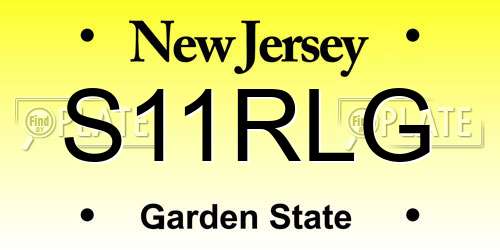 S11RLG New Jersey License Plate
