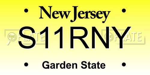 S11RNY New Jersey License Plate