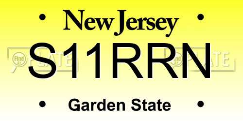 S11RRN New Jersey License Plate