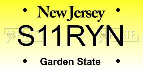 S11RYN New Jersey License Plate