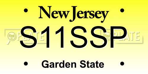 S11SSP New Jersey License Plate