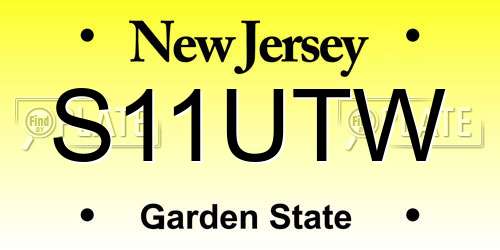S11UTW New Jersey License Plate