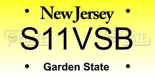 S11VSB New Jersey License Plate