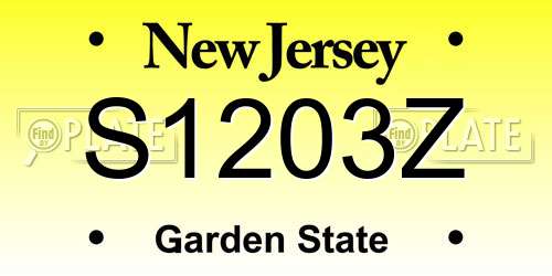 S1203Z New Jersey License Plate