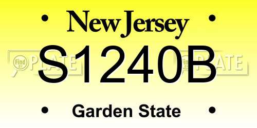 S1240B New Jersey License Plate