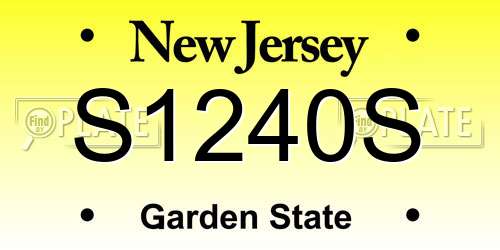 S1240S New Jersey License Plate