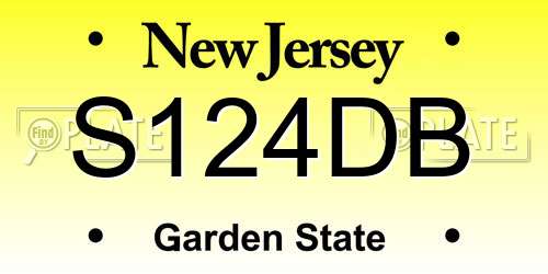 S124DB New Jersey License Plate
