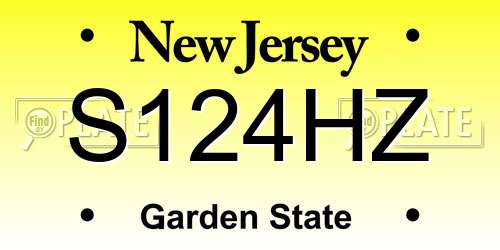 S124HZ New Jersey License Plate