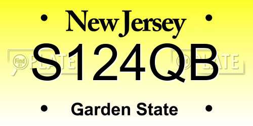 S124QB New Jersey License Plate