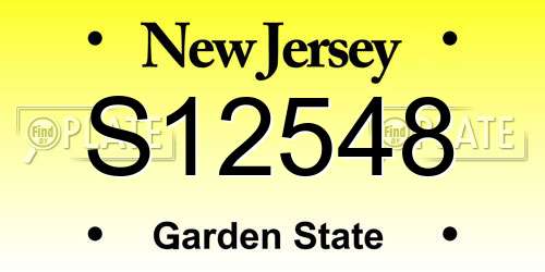S12548 New Jersey License Plate