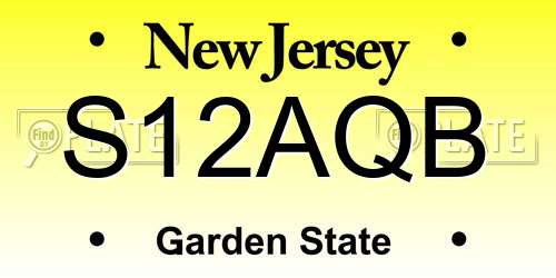 S12AQB New Jersey License Plate