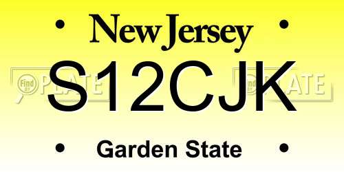 S12CJK New Jersey License Plate