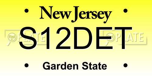 S12DET New Jersey License Plate