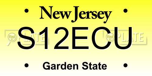 S12ECU New Jersey License Plate