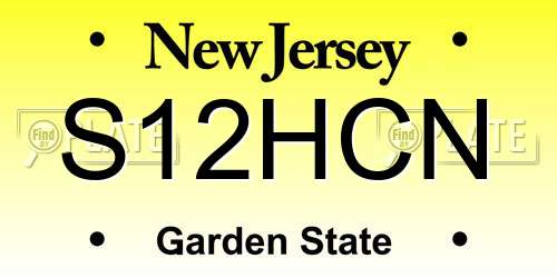 S12HCN New Jersey License Plate