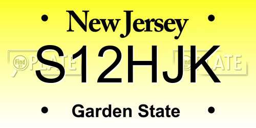 S12HJK New Jersey License Plate