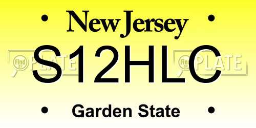 S12HLC New Jersey License Plate