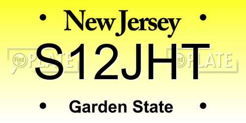 S12JHT New Jersey License Plate