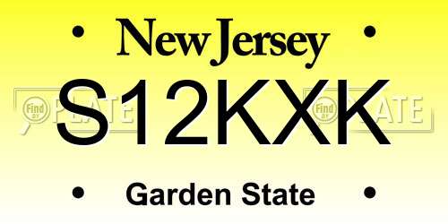 S12KXK New Jersey License Plate