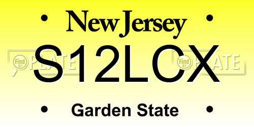 S12LCX New Jersey License Plate