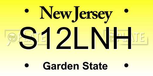 S12LNH New Jersey License Plate