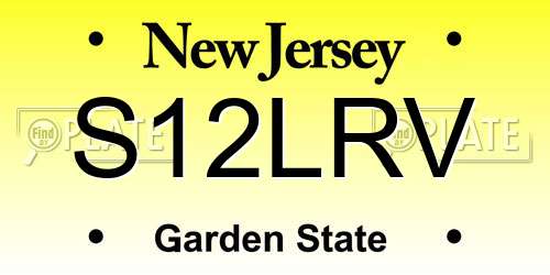 S12LRV New Jersey License Plate