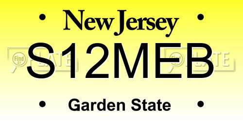 S12MEB New Jersey License Plate