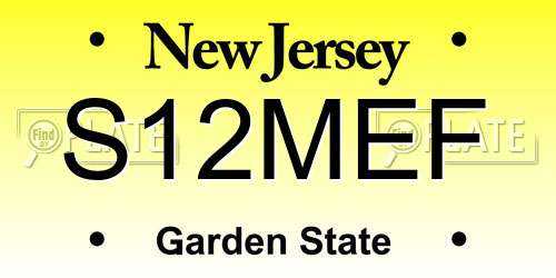 S12MEF New Jersey License Plate