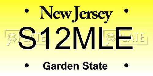 S12MLE New Jersey License Plate