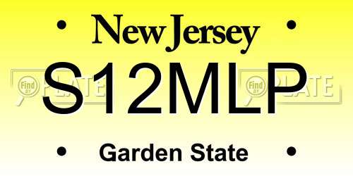S12MLP New Jersey License Plate