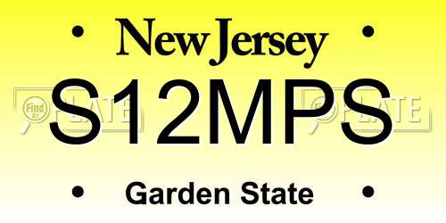 S12MPS New Jersey License Plate