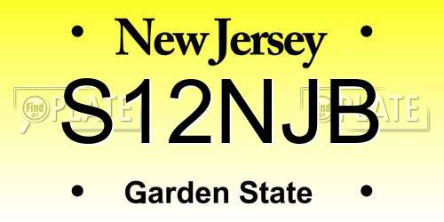 S12NJB New Jersey License Plate