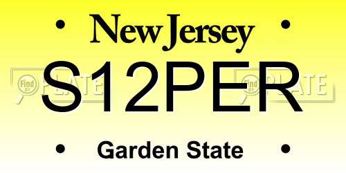 S12PER New Jersey License Plate