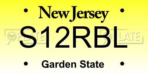 S12RBL New Jersey License Plate