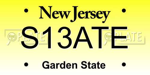 S13ATE New Jersey License Plate