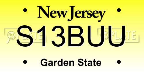 S13BUU New Jersey License Plate
