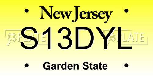 S13DYL New Jersey License Plate