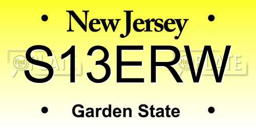 S13ERW New Jersey License Plate