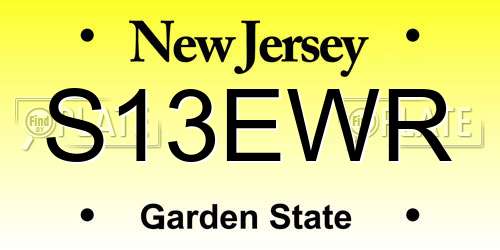 S13EWR New Jersey License Plate