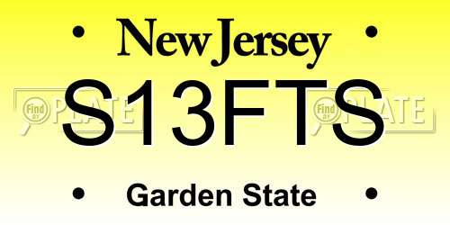 S13FTS New Jersey License Plate
